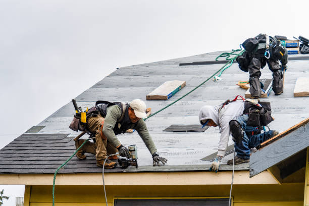 Professional Gutter Installation technician working in Marysville, CA